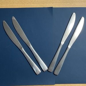 Pfaltzgraff Flatware Satin Danford Pattern Dinner Knives 18/0 Stainless Set of 4